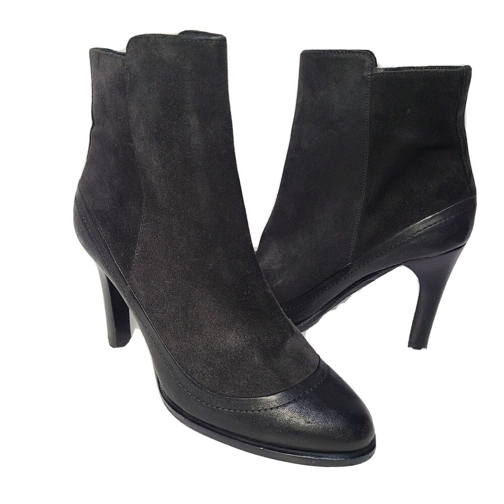 RAG & BONE Boots women Ankle Black Suede Leather zipper heel Albion sz 7-7.5 new